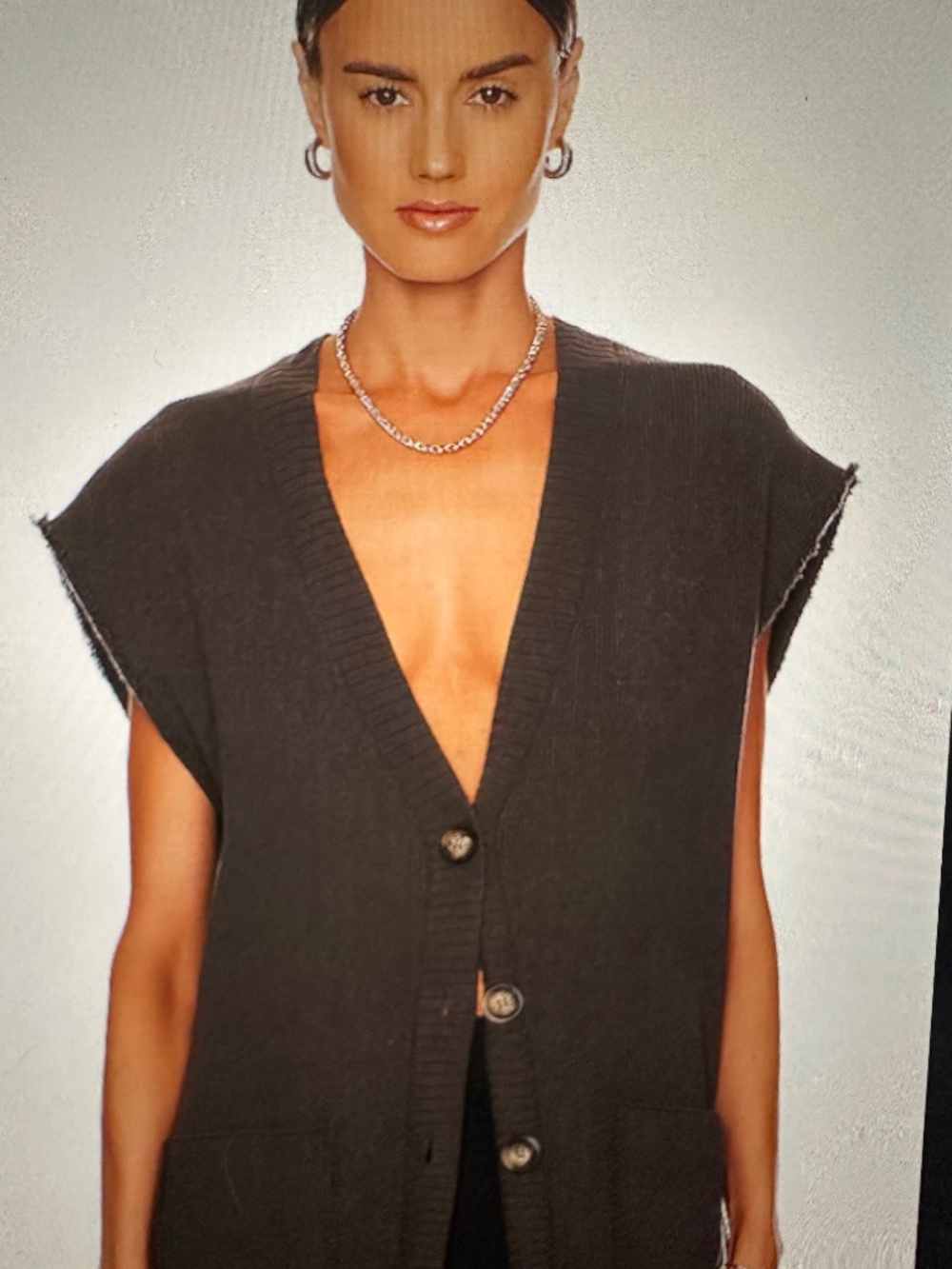 Free People Oakleigh Oversized Boyfriend Boho Sweater Vest